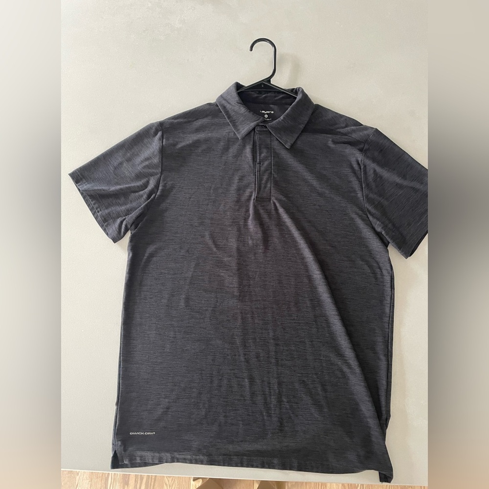 Layer8 M dark grey stretch polo
